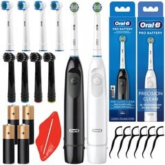 2x Oral-B Advance DB5 Black + White akuhambahari + precision must ja valge цена и информация | Электрические зубные щетки | kaup24.ee