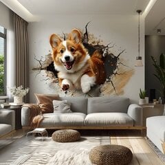 Mänguline Corgi Koer Seinakleebis - Reaalne Hüppav Corgi Kunst hind ja info | Seinakleebised | kaup24.ee