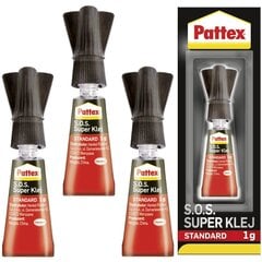 Pattex S.O.S. Super Liim Standard 1g x3 hind ja info | Liimid | kaup24.ee