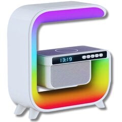 Беспроводная аудиоколонка с подсветкой RGB, беспроводное зарядное устройство, PrimePick, белый цена и информация | Зарядные устройства для телефонов | kaup24.ee