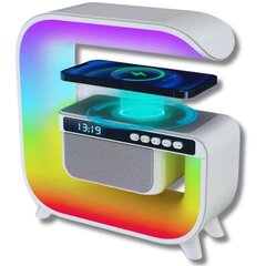 Беспроводная аудиоколонка с подсветкой RGB, беспроводное зарядное устройство, PrimePick, белый цена и информация | Зарядные устройства для телефонов | kaup24.ee