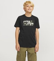 Jack & Jones детская футболка 12263089*01, черный 5715610365078 цена и информация | Женские футболки | kaup24.ee