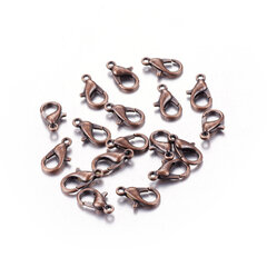 Lobster Karabiin Lukk, Metallisulam 12x6mm, Auk 1.5mm, Vask, 50tk hind ja info | Ehete valmistamine, helmestamine | kaup24.ee