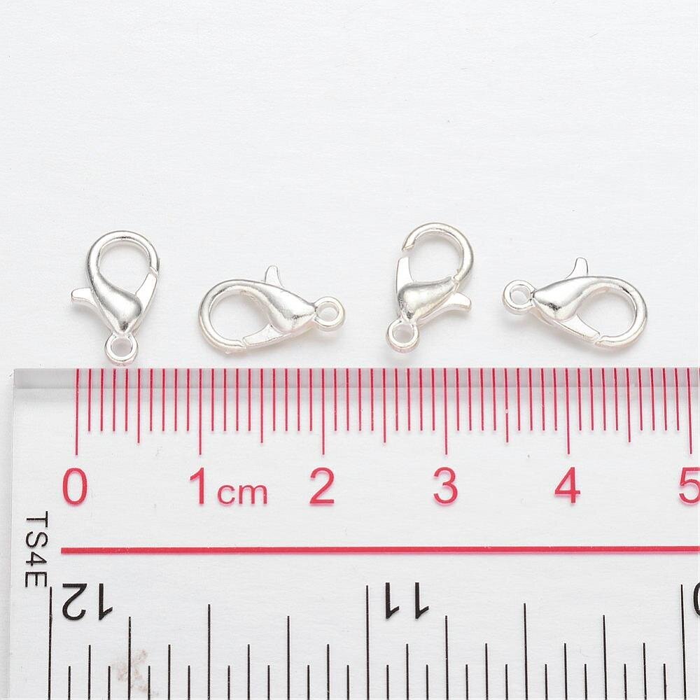 Lobster Karabiin Lukk, Metallisulam 12x6mm, Auk 1.5mm, Hõbe, 50 tk hind ja info | Ehete valmistamine, helmestamine | kaup24.ee