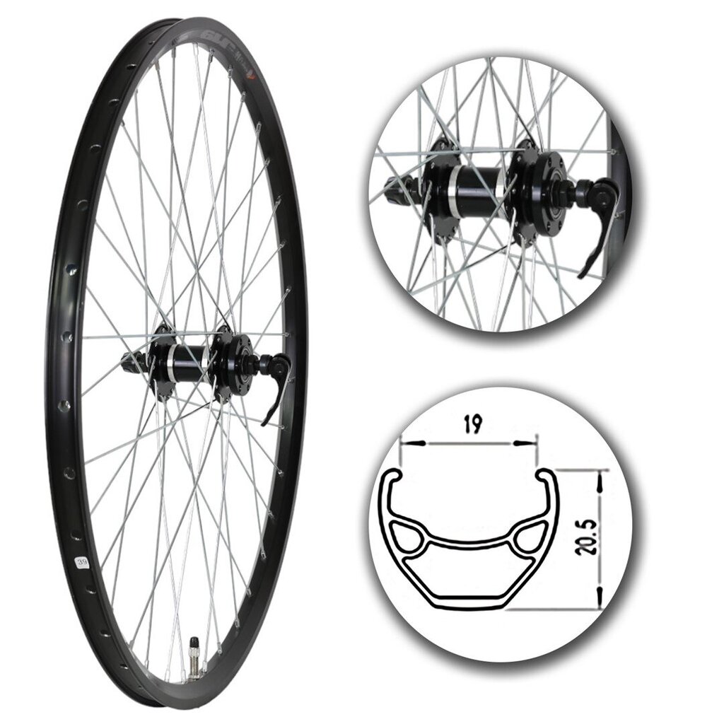 Jalgratta esiratas 26", D-brake, MDR цена и информация | Muud jalgratta varuosad | kaup24.ee