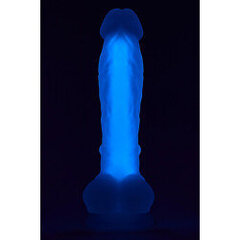 RADIANT SOFT SILICONE GLOW IN THE DARK DILDO MEDIUM PURPLE цена и информация | Фаллоимитаторы | kaup24.ee