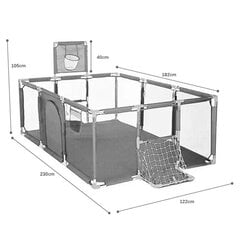 Mänguväljak 235 x 129 cm - laste mänguväljak, kuivbassein Omimar hind ja info | Reisivoodid, mänguaedikud | kaup24.ee