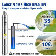 Süvakaevu sukelpump 550 W 230 V/50 Hz 35 l/min. Roostevabast terasest veepumbad tööstusele hind ja info | Puhta vee pumbad | kaup24.ee