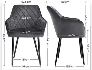 SONGMICS Набор из 2 кресел для столовой цена и информация | Стулья для кухни и столовой | kaup24.ee