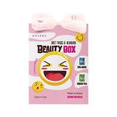 Orjena - Beauty Box Sheet Masks &amp; Headband - komplekt 2 lehtmaski koos peapaelaga hind ja info | Näomaskid, silmamaskid | kaup24.ee