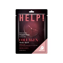 BERGAMO Help! Collagen Mask Sheet 25 ml- Эластичная листовая маска с коллагеном BERGAMO HELP! цена и информация | Маски для лица, патчи для глаз | kaup24.ee