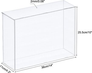 Hankekaart Vitriinkapp akrüül, läbipaistev, 36x11x25,5 cm hind ja info | Hoiukastid ja -korvid | kaup24.ee