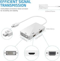 Адаптер Ozvavzk ‎MO-DP-01 Mini DisplayPort to HDMI VGA DVI цена и информация | Адаптеры и USB-hub | kaup24.ee