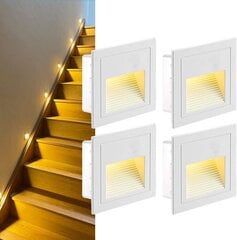 GEYUEYA Home LED trepikodade valgustus 230V 3W, 4 tk komplektis hind ja info | Põrandalambid | kaup24.ee