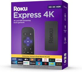 Потоковый медиаплеер Roku Express 4K | HD/4K/HDR цена и информация | Мультимедийные проигрыватели | kaup24.ee