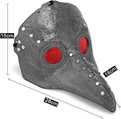 Маска чумного доктора ZZOUFI, черная, идеальный костюм на Хэллоуин цена и информация | Карнавальные костюмы | kaup24.ee