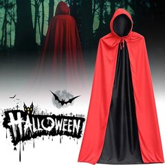 RDWESZOD Halloween Cape koos mütsiga, must ja punane, 90cm hind ja info | Karnevali kostüümid | kaup24.ee