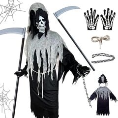 BARVERE Grim Reaper Halloween kostüüm lastele, suurus L hind ja info | Karnevali kostüümid | kaup24.ee