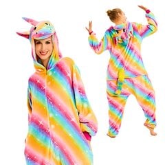 Onesie Кигуруми Пижамы Радуга Единорог Костюм S: 145 - 155 см цена и информация | Женские пижамы, ночнушки | kaup24.ee