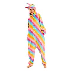 Onesie Кигуруми Пижамы Радуга Единорог Костюм S: 145 - 155 см цена и информация | Женские пижамы, ночнушки | kaup24.ee