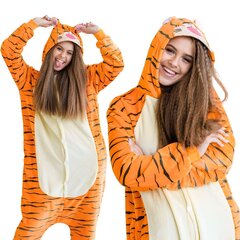 Onesie Кигуруми Пижамы Тигр Маскировка Костюм S: 145-155 см цена и информация | Женские пижамы, ночнушки | kaup24.ee