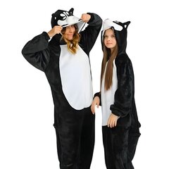 Пижамы Onesie Kigurumi Костюм Маскировка Черный Хаски S: 145 - 155 см цена и информация | Женские пижамы, ночнушки | kaup24.ee