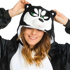 Пижамы Onesie Kigurumi Костюм Маскировка Черный Хаски S: 145 - 155 см цена и информация | Женские пижамы, ночнушки | kaup24.ee