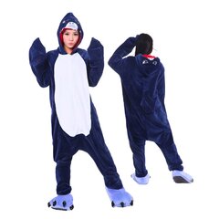 Onesie Кигуруми Пижамы Синий Акула Костюм L: 165-175 см цена и информация | Женские пижамы, ночнушки | kaup24.ee