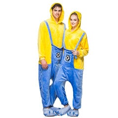 Onesie Кигуруми Пижамы Миньон Маскировка Костюм S: 145-155 см цена и информация | Женские пижамы, ночнушки | kaup24.ee