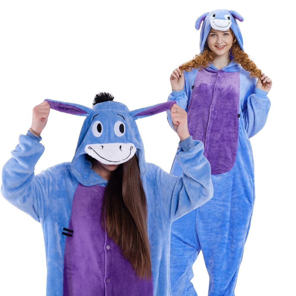 Kostüüm Pyjama Onesie Kigurumi Disguise Donkey Eeyore цена и информация | Öösärgid, pidžaamad | kaup24.ee