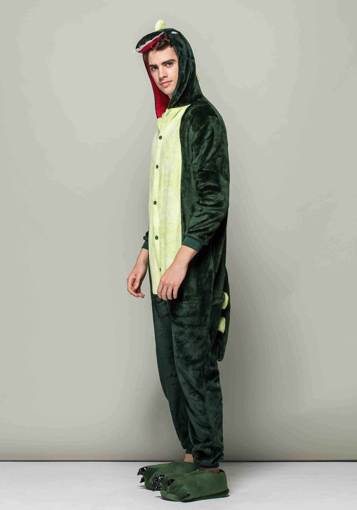 Onesie Kigurumi Pyjamas Dinosaurus Disguise Kostüüm S: 145-155cm цена и информация | Öösärgid, pidžaamad | kaup24.ee