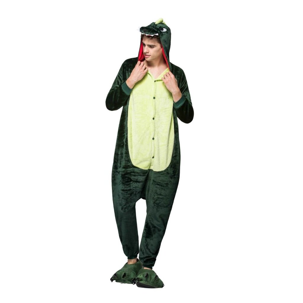 Onesie Kigurumi Pyjamas Dinosaurus Disguise Kostüüm S: 145-155cm цена и информация | Öösärgid, pidžaamad | kaup24.ee