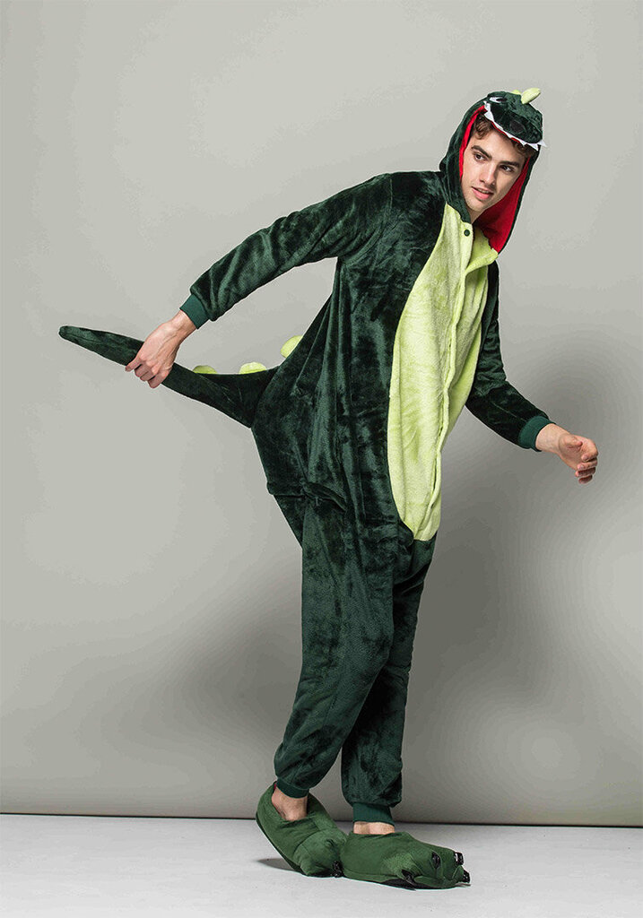 Onesie Kigurumi Pyjamas Dinosaurus Disguise Kostüüm S: 145-155cm цена и информация | Öösärgid, pidžaamad | kaup24.ee