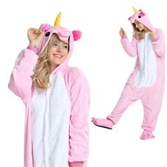 Пижамы Onesie Кигуруми Маскировка Костюм Розовый Единорог S: 145-155 см цена и информация | Женские пижамы, ночнушки | kaup24.ee