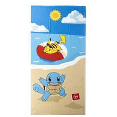 Pokemon Pikachu Squirtle 70 x 140cm mikrokiust rannarätikuga hind ja info | Rätikud, saunalinad | kaup24.ee