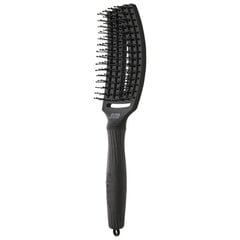 Щетка для волос Olivia Garden Fingerbrush Care Ionic Double bristles black, M цена и информация | Расчески, щетки для волос, ножницы | kaup24.ee