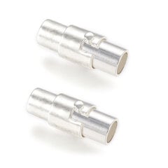 Magnetlukk, Messing, 15x6mm, Auk 4mm, Hõbe, 2tk hind ja info | Ehete valmistamine, helmestamine | kaup24.ee