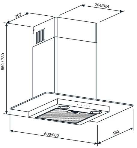 Gurari GCH T 466 IS 60 BL PRIME, 60 cm цена и информация | Õhupuhastid | kaup24.ee