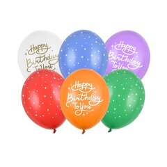 Õhupallide komplekt "Happy Birthday To You" värviline 30cm 6 tk цена и информация | Шарики | kaup24.ee