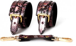 Kiotos Leather Hand Cuffs Gold/Pink Reptile цена и информация | БДСМ и фетиш | kaup24.ee