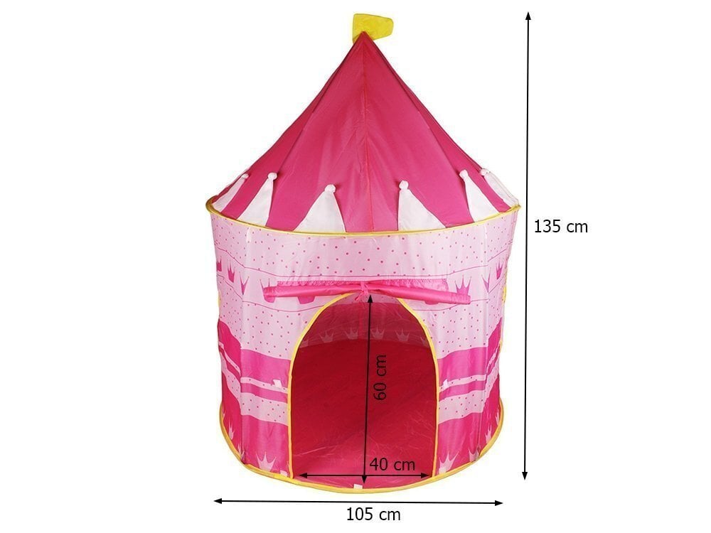 Laste lossi-telk kodu ja aia jaoks Kruzzel, roosa, 135x105 cm hind ja info | Mänguväljakud, mängumajad | kaup24.ee