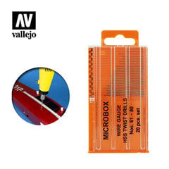 Set of 20 drill bits, no. 61-80 mm VALLEJO T01002 цена и информация | Коллекционные модели автомобилей | kaup24.ee