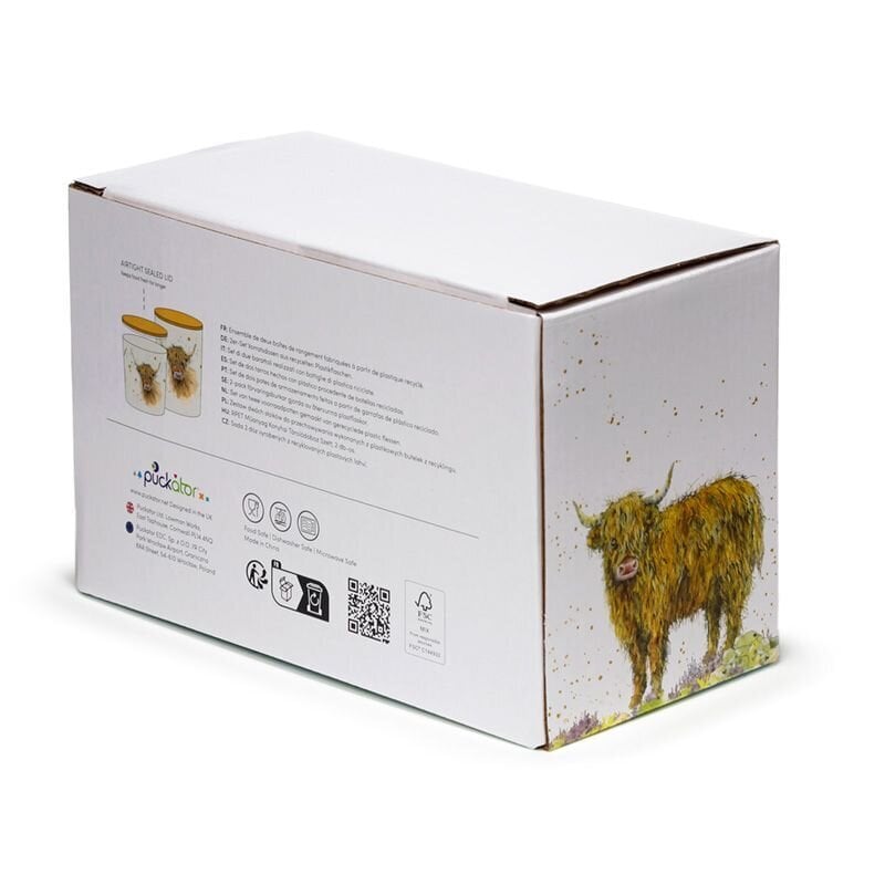 2 säilituspurki S/M – Highland Coo Cow цена и информация | Toidu säilitusnõud | kaup24.ee