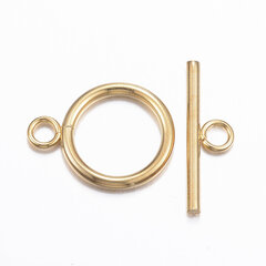 Lukk Toggle, Roostevaba Teras, 18K Kullatud, 21x16x2mm, 2 tk hind ja info | Ehete valmistamine, helmestamine | kaup24.ee