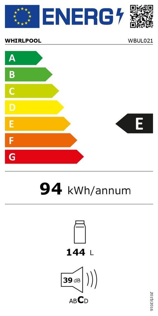 Whirlpool WBUL021 hind ja info | Külmkapid | kaup24.ee