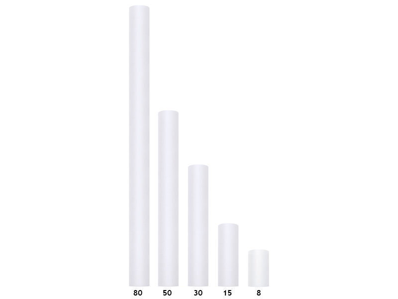 Sile tüll rullis, valge, 0,5x9 m, 1 karp/24 tk (1 tk/9 m) hind ja info | Peokaunistused | kaup24.ee