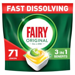 Таблетки для посудомоечной машины Fairy Original All in One Lemon, 71 цена и информация | Средства для мытья посуды | kaup24.ee