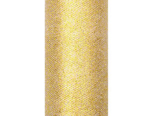 Тюль с блеском, золотого цвета, 0,15х9 м, 1 коробка/90 шт (1 шт/9 м) цена и информация | Праздничные декорации | kaup24.ee