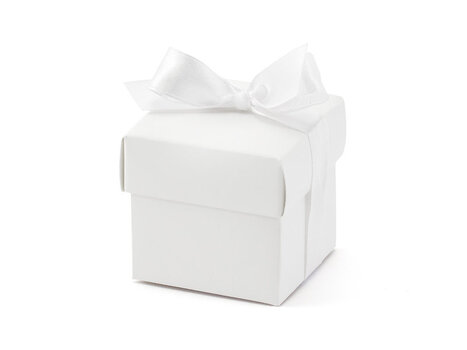 Kinkekarp lipsuga, 5,2x5,2x5,2 cm, valge (1 karp/50 pakki) (1 pakk/10 tk) hind ja info | Kingituste pakendid | kaup24.ee