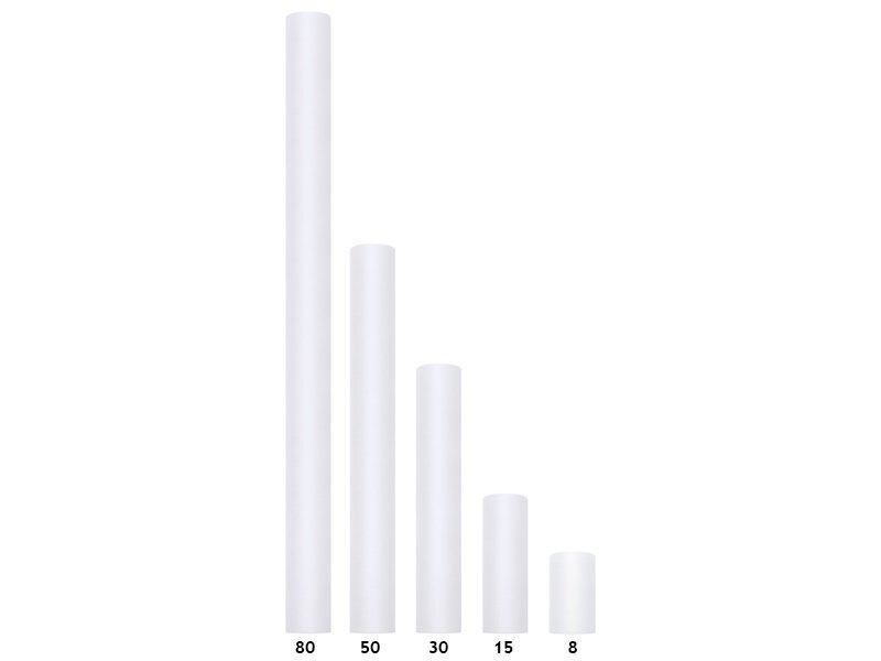 Sile tüll rullis, valge, 0,15x9 m, 1 tk/9 m hind ja info | Peokaunistused | kaup24.ee